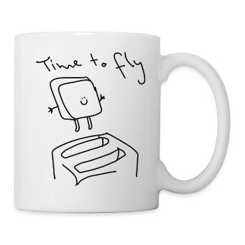 Fliegendes Toastbrot Time to fly lustiges Toast - Tasse - Weiß - Rechts