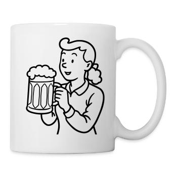 Biermädchen - Tasse - Weiß - Rechts