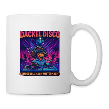 Dackel Disco – Kein Gebell erlaubt - Tasse - Weiß - Rechts