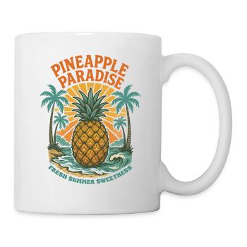 Ananas Rétro Fruit Été Vintage - Mug blanc - blanc - Droite