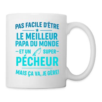 Super Papa Pêcheur pêche cadeau fête des père - Mug blanc - blanc - Droite