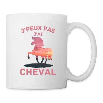 Jpeux pas j ai cheval - Mug blanc - blanc - Droite