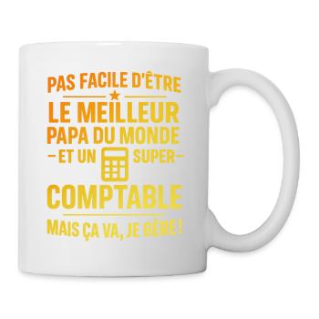 Super papa et comptable – il gère grave ! - Mug blanc - blanc - Droite