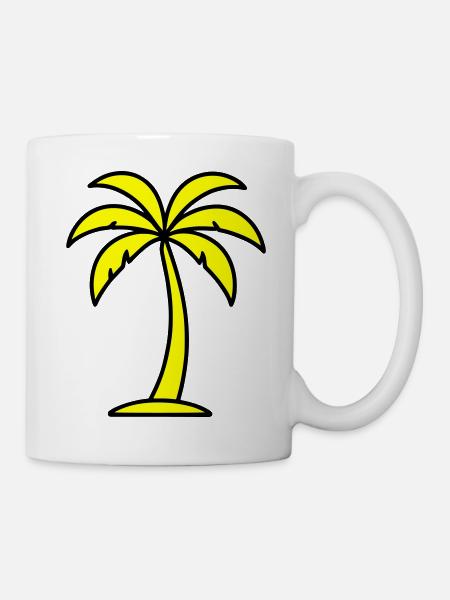Palme Outline - Tasse - Weiß