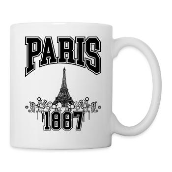PARIS EIFFELTURM SKIZZE - SCHWARZ EINFARBIG - Tasse - Weiß - Rechts