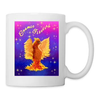 Ein orangefarbener kosmischer Cyber-Vogel - Tasse - Weiß - Rechts
