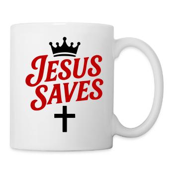 Jesus saves the cross - Mug - white - Right