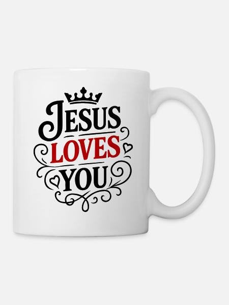 Jesus Liebt dich - Tasse - Weiß