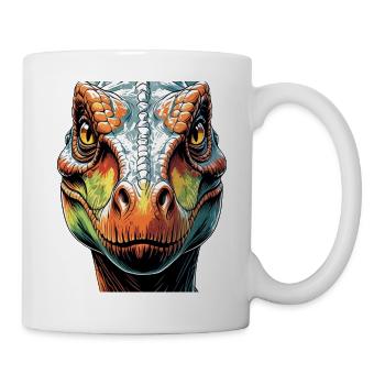 Force préhistorique - Vecteur de visage de dinosaure - Mug blanc - blanc - Droite