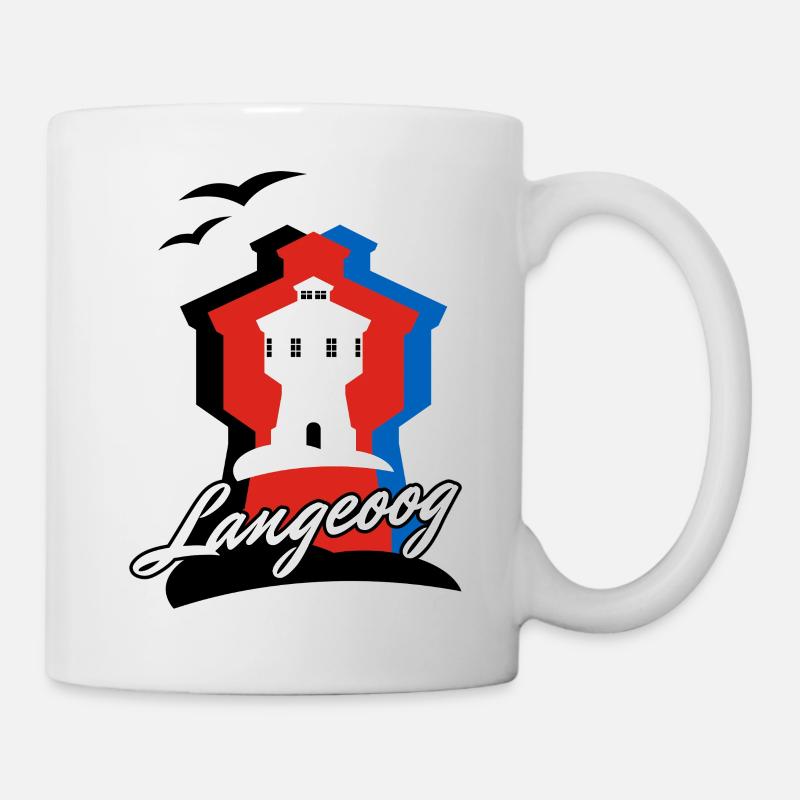 Langeoog Style mit Wasserturm - Tasse - Weiß
