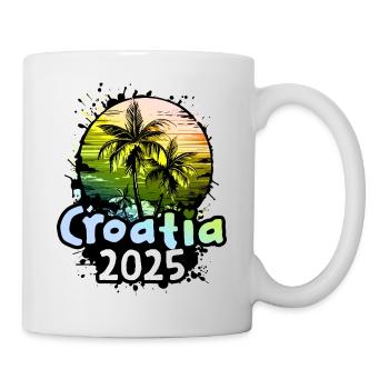 Kroatien 2025 Urlaub Palmen - Tasse - Weiß - Rechts