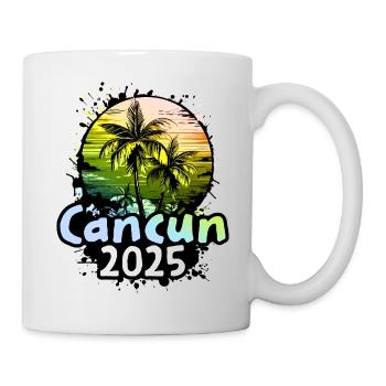 Cancun 2025 Palmiers des Fêtes - Mug blanc - blanc - Droite