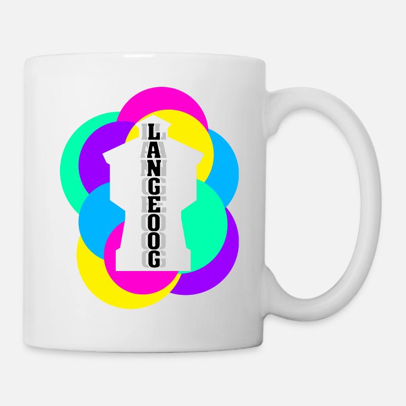 Wasserturm Langeoog bunt - Tasse - Weiß