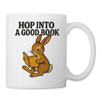 Hüpfen Sie in ein gutes Buch - Tasse - Weiß - Rechts