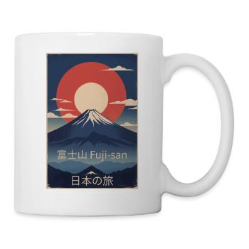Berg Retro T-Shirt Japan Reise Asien Poster - Tasse - Weiß - Rechts