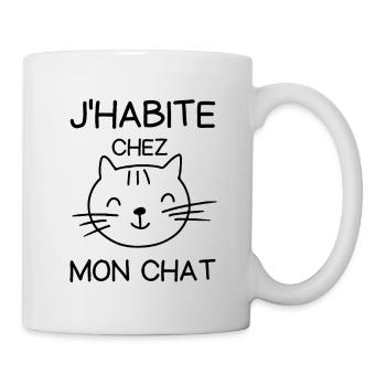 J habite chez mon chat - Mug blanc - blanc - Droite