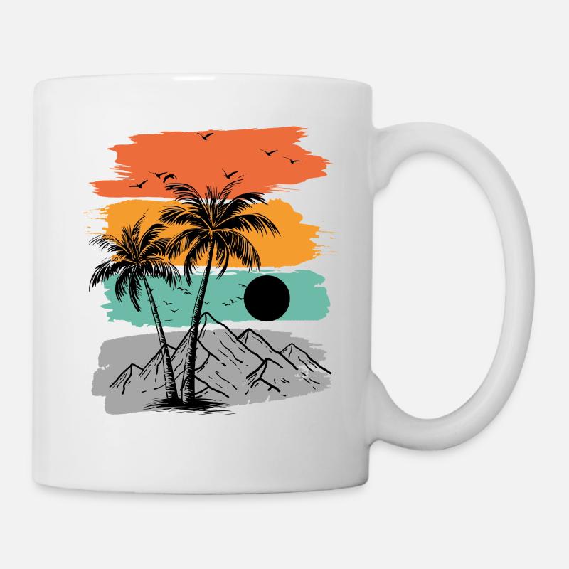 Summer beach palm mountains - Mug - white
