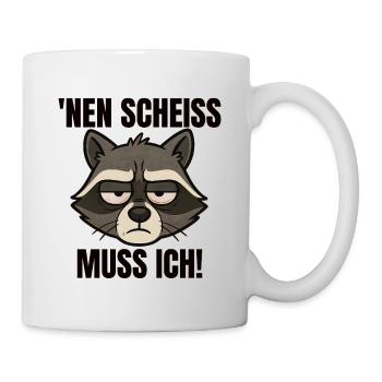 Raccoon I have to shit cheeky saying - Mug - white - Right