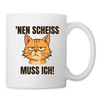 Lustige Katze mit frecher Spruch - Tasse - Weiß - Rechts