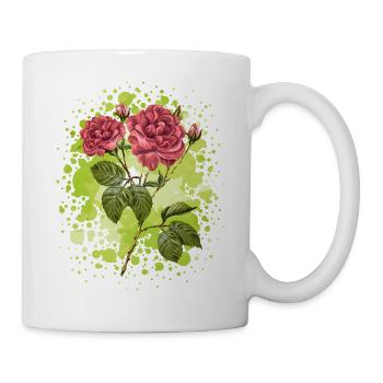 Blumen - Tasse - Weiß - Rechts