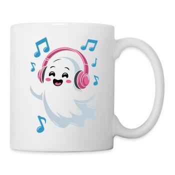 Musikbegeisterter Ghost mit Kopfhörern - Tasse - Weiß - Rechts