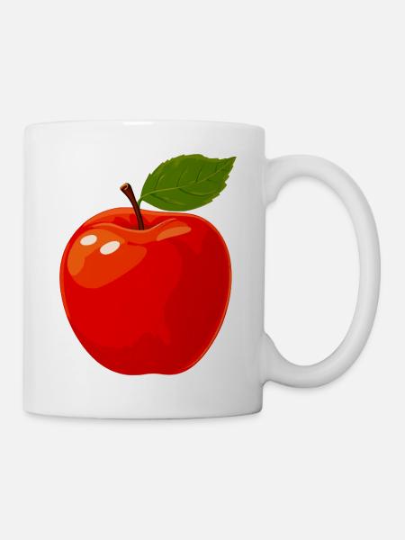 roter Apfel - Tasse - Weiß