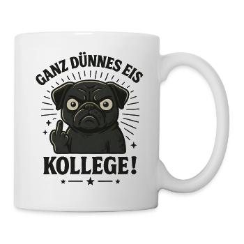 Pug middle finger - Mug - white - Right