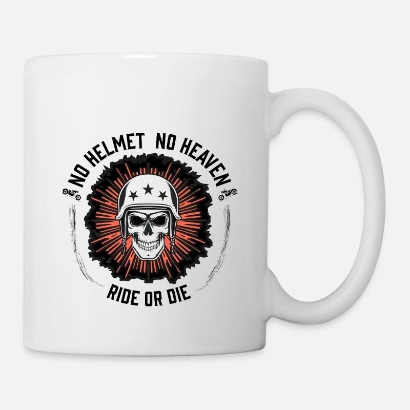 Crâne avec casque - Mug blanc - blanc
