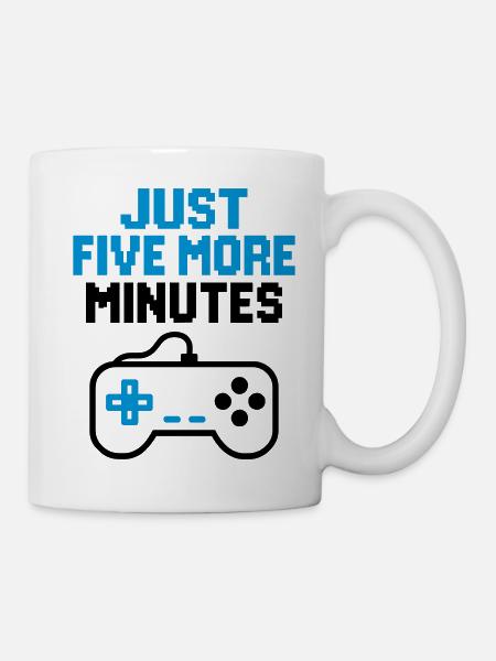 Encore cinq minutes Geek Gamer Gaming Humour - Mug blanc - blanc