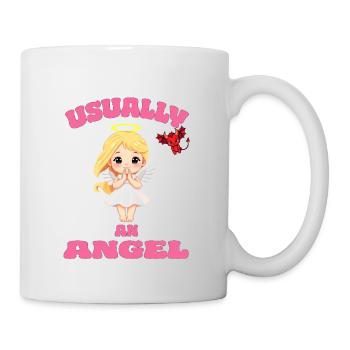 Angel Devil Girl Naughty - Usually an Angel - Mug - white - Right