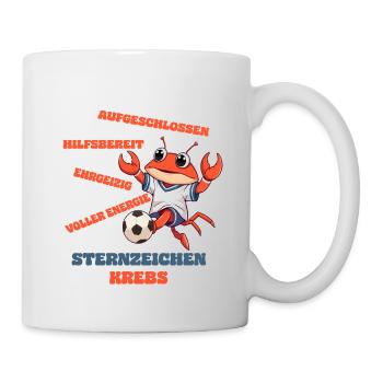 Fußball Sternzeichen Krebs Fußballer Eigenschaften - Tasse - Weiß - Rechts