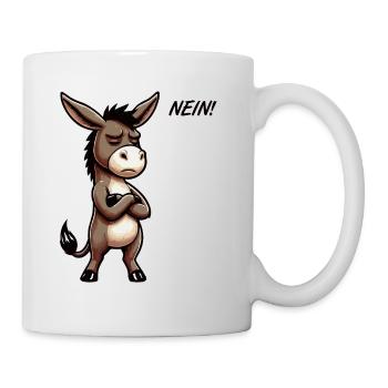 Nein Esel Eselchen Eselhalter Muli Langohresel - Tasse - Weiß - Rechts