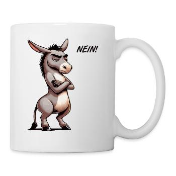 Nein Esel Eselchen Eselhalter Muli Langohresel - Tasse - Weiß - Rechts