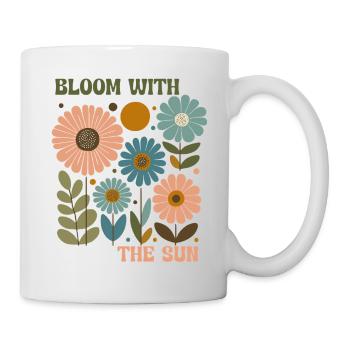 Chemise à fleurs bohème – Floraison avec le soleil d’été - Mug blanc - blanc - Droite