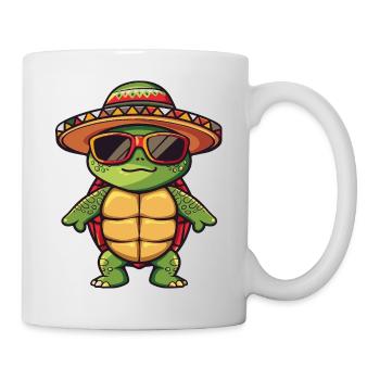 Turtle Comic Funny Sombrero - Mug - white - Right