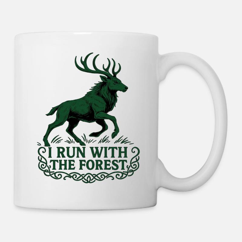 Cerf majestueux avec message sur la forêt - Mug blanc - blanc