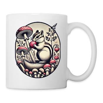 Streifenhörnchen isst eine Rübe Illustration - Tasse - Weiß - Rechts