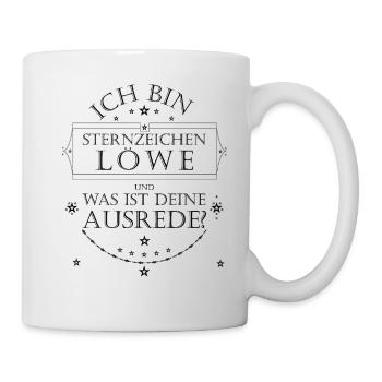 Sternzeichen Löwe. Was ist deine Ausrede? schwarz - Tasse - Weiß - Rechts