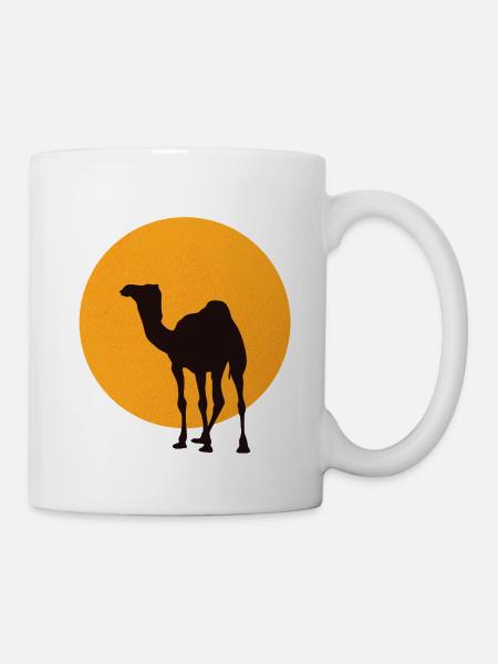 Dromedar Kamel Silhouette - Tasse - Weiß