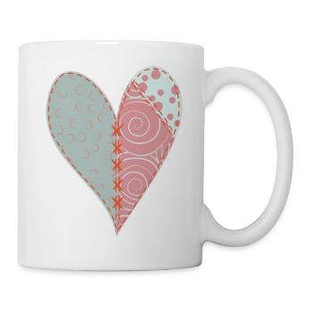 Patchwork Herz Nr. 3 - Tasse - Weiß - Rechts