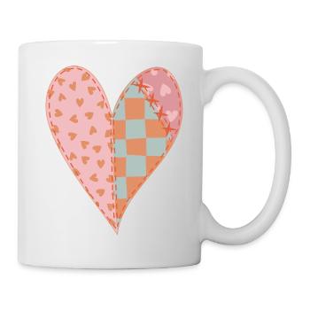 Patchwork Herz Nr. 2 - Tasse - Weiß - Rechts