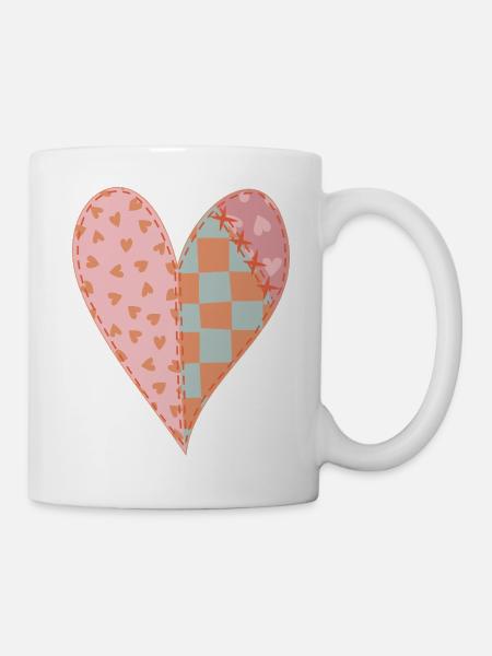 Patchwork Heart No2 - Mug - white