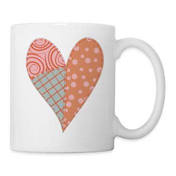 Patchwork Herz Nr. 4 - Tasse - Weiß - Rechts