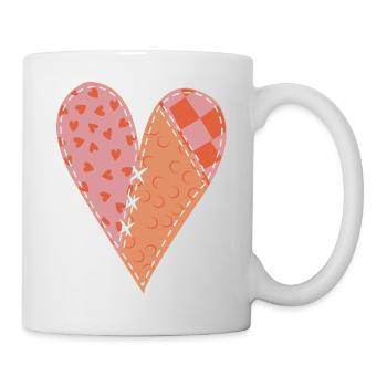 Patchwork Herz Nr. 10 - Tasse - Weiß - Rechts