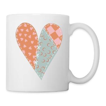 Patchwork Herz Nr. 8 - Tasse - Weiß - Rechts