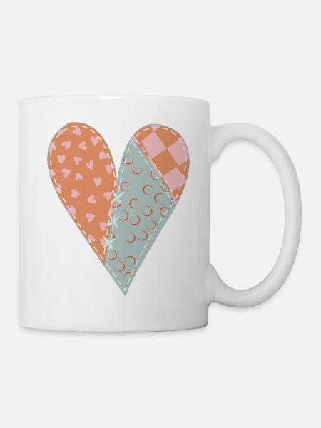 Patchwork Heart No8 - Mug - white