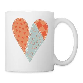 Patchwork Herz Nr. 12 - Tasse - Weiß - Rechts
