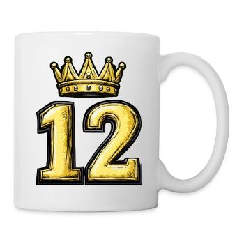 12 Zahl Krone - Tasse - Weiß - Rechts