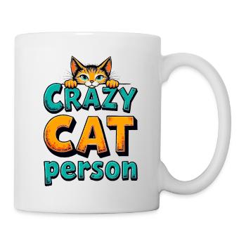 Crazy Cat Person – Lustiges Katzenmotiv - Tasse - Weiß - Rechts