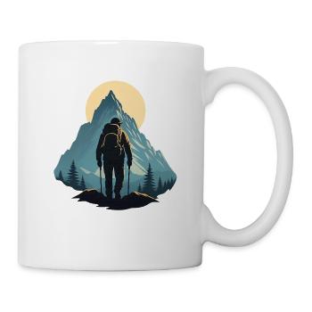 Bergwanderer in der Abenddämmerung - Tasse - Weiß - Rechts